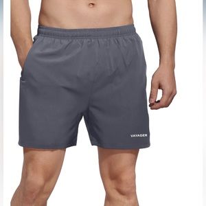 VAYAGER Men’s 5 Inch Running Shorts Quick Drying Liner Zipper Pocket - 2X